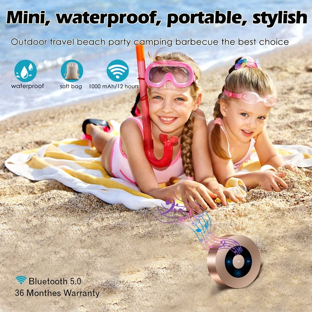 Alt view image 2 of 6 - Smart LED Touch Play Bluetooth Speaker Portable Wireless Speakers with HD Sound / 12-Hour Playtime/Bluetooth 5.0 / Micro SD Support, for iPhone/ipad/Samsung/Tablet/Laptop/Notebook (Gold)