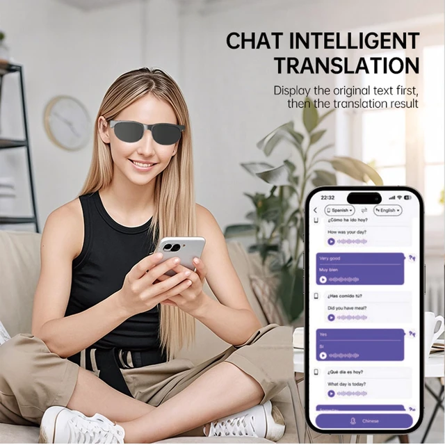 Alt view image 7 of 7 - Smart Bluetooth Polarized Sunglasses, Open Ear Audio Smart Glasses UV400 Protection, Wireless Hands-Free Call Music Playback IPX4 Waterproof Eyewear for Driving Cycling Fishing Men Women