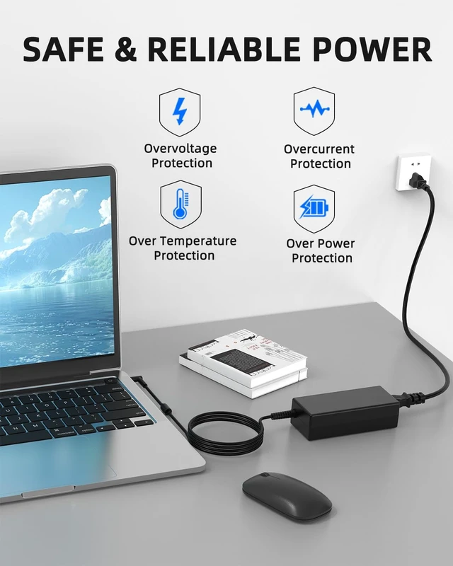 Alt view image 5 of 7 - 65W 45W Laptop Charger Compatible with HP is 13252Pavilion Spectre Envy X360 11 13 15 Chromrbook 11 14 x360 Zbook Elitebook Stream 11 13 14 710412-001 741727-001 719309-001 709985-002 AC Power Cord