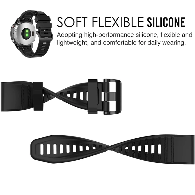Alt view image 2 of 7 - Band for Garmin Approach S60/S62/S70 47mm, Quickfit 22mm Watch Band Replacement for Garmin Forerunner 935/945/955/965/745/ Quatix 7/6/5 (No Tracker)