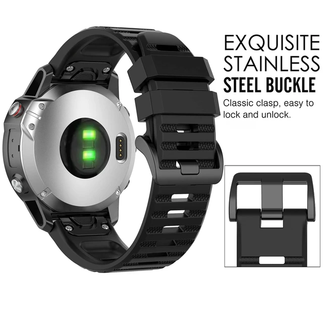 Alt view image 6 of 7 - Band for Garmin Approach S60/S62/S70 47mm, Quickfit 22mm Watch Band Replacement for Garmin Forerunner 935/945/955/965/745/ Quatix 7/6/5 (No Tracker)