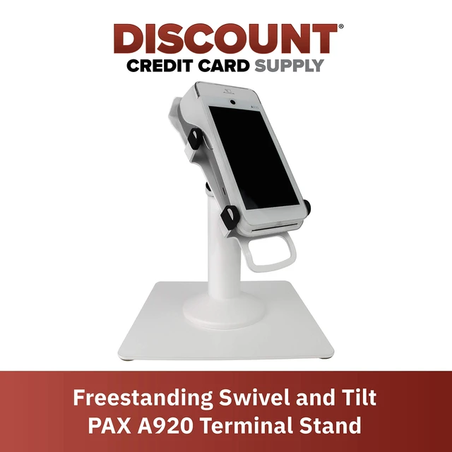 Alt view image 2 of 7 - DCCStands Freestanding Swivel and Tilt Pax A920 / A920 Pro Terminal Stand (White)