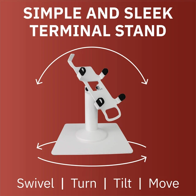 Alt view image 3 of 7 - DCCStands Freestanding Swivel and Tilt Pax A920 / A920 Pro Terminal Stand (White)