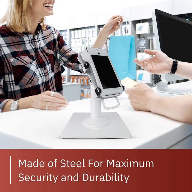 Alt view image 4 of 7 - DCCStands Freestanding Swivel and Tilt Pax A920 / A920 Pro Terminal Stand (White)