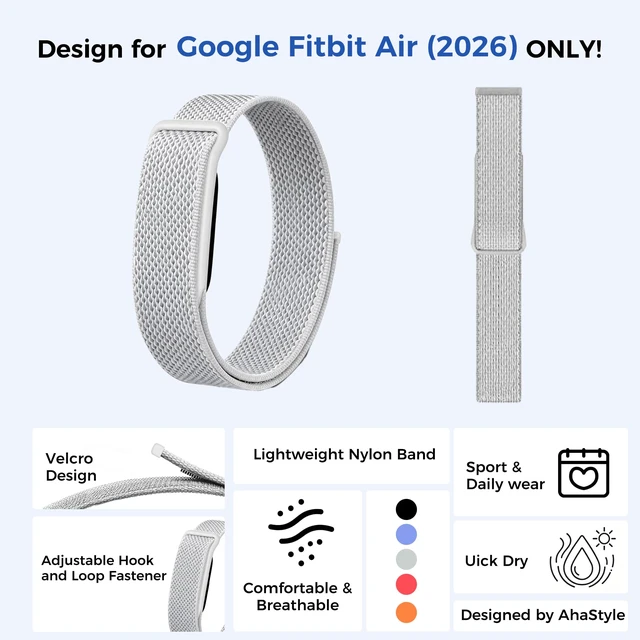 Alt view image 2 of 7 - Breathable Nylon Bands Compatible with Google Fitbit Air Band Adjustable Woven Replacement Strap for Women Men Workout-Friendly Daily Wear, Sweatproof Wristband for Fitbit Air Accessories