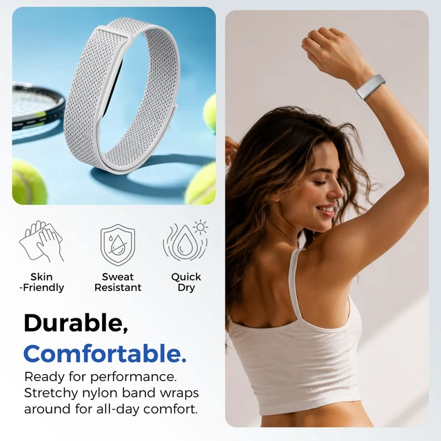 Alt view image 4 of 7 - Breathable Nylon Bands Compatible with Google Fitbit Air Band Adjustable Woven Replacement Strap for Women Men Workout-Friendly Daily Wear, Sweatproof Wristband for Fitbit Air Accessories