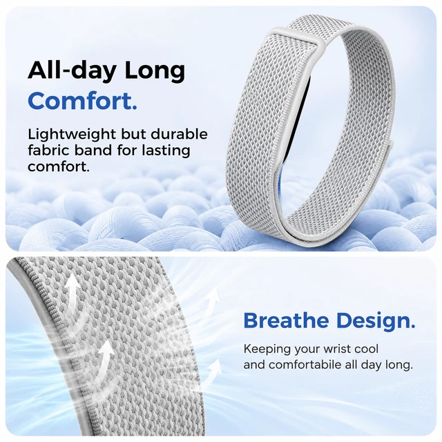 Alt view image 5 of 7 - Breathable Nylon Bands Compatible with Google Fitbit Air Band Adjustable Woven Replacement Strap for Women Men Workout-Friendly Daily Wear, Sweatproof Wristband for Fitbit Air Accessories
