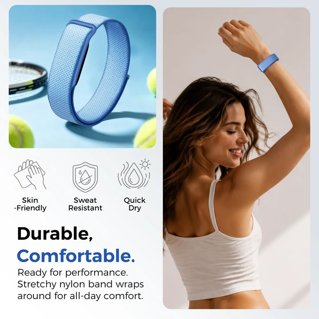 Alt view image 4 of 7 - Breathable Nylon Bands Compatible with Google Fitbit Air Band Adjustable Woven Replacement Strap for Women Men Workout-Friendly Daily Wear, Sweatproof Wristband for Fitbit Air Accessories