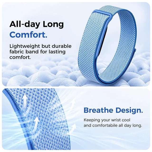 Alt view image 5 of 7 - Breathable Nylon Bands Compatible with Google Fitbit Air Band Adjustable Woven Replacement Strap for Women Men Workout-Friendly Daily Wear, Sweatproof Wristband for Fitbit Air Accessories