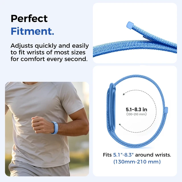 Alt view image 3 of 7 - Breathable Nylon Bands Compatible with Google Fitbit Air Band Adjustable Woven Replacement Strap for Women Men Workout-Friendly Daily Wear, Sweatproof Wristband for Fitbit Air Accessories