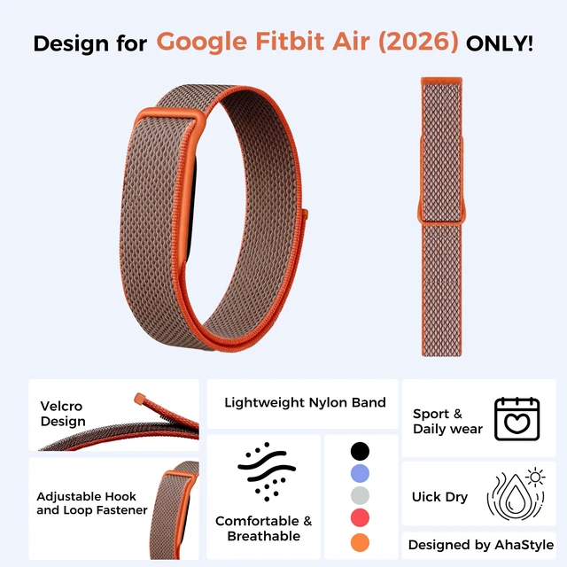 Alt view image 2 of 7 - Breathable Nylon Bands Compatible with Google Fitbit Air Band Adjustable Woven Replacement Strap for Women Men Workout-Friendly Daily Wear, Sweatproof Wristband for Fitbit Air Accessories
