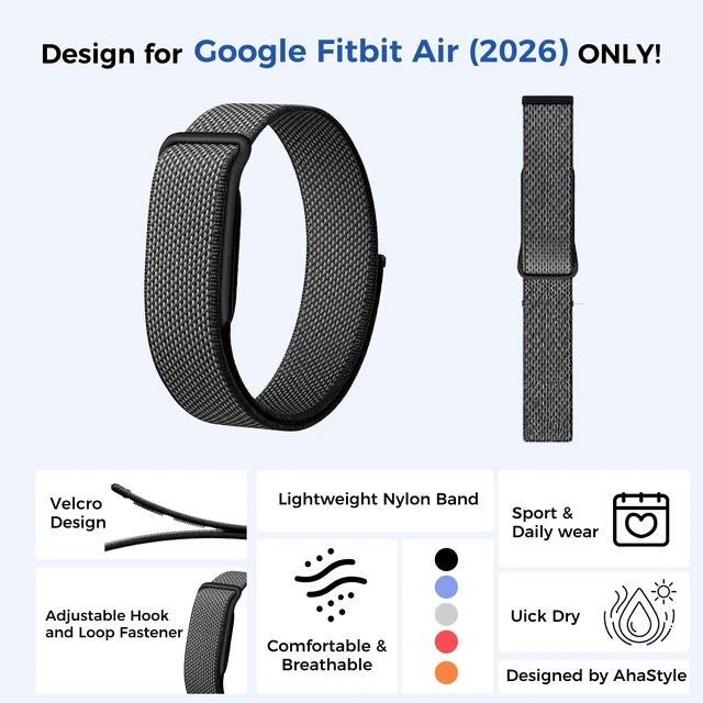 Alt view image 2 of 7 - Breathable Nylon Bands Compatible with Google Fitbit Air Band Adjustable Woven Replacement Strap for Women Men Workout-Friendly Daily Wear, Sweatproof Wristband for Fitbit Air Accessories