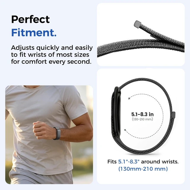Alt view image 3 of 7 - Breathable Nylon Bands Compatible with Google Fitbit Air Band Adjustable Woven Replacement Strap for Women Men Workout-Friendly Daily Wear, Sweatproof Wristband for Fitbit Air Accessories