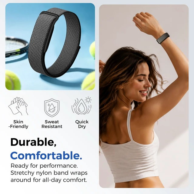 Alt view image 4 of 7 - Breathable Nylon Bands Compatible with Google Fitbit Air Band Adjustable Woven Replacement Strap for Women Men Workout-Friendly Daily Wear, Sweatproof Wristband for Fitbit Air Accessories