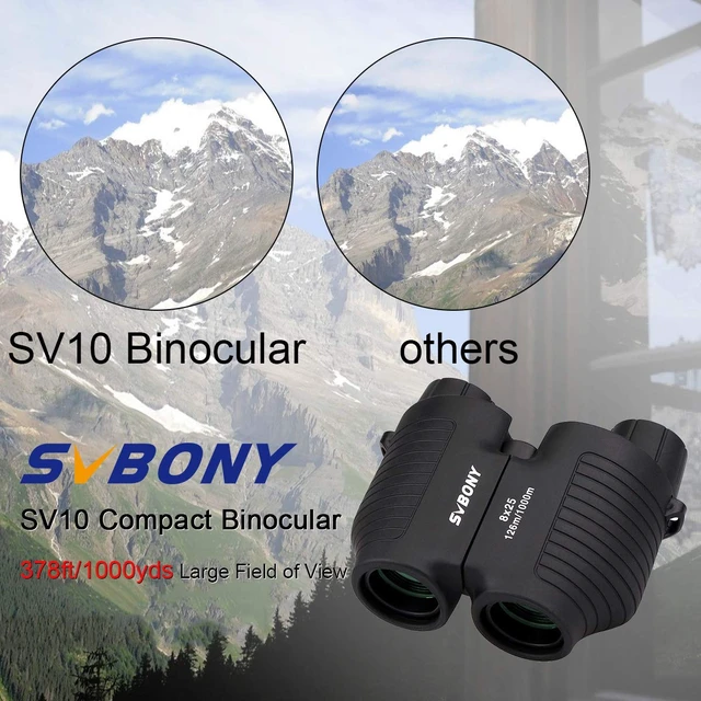 Alt view image 3 of 7 - SV10 8x25 Mini High Powered Binoculars for Adults, Travel, Hiking Bird Watching, Opera Glasses,Scenery Outdoor Camping, FMC Coating, Fixed Focus, Waterproof, Compact Pocket Binoculars