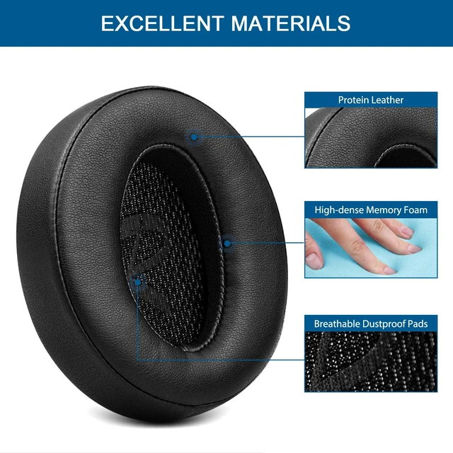 Alt view image 3 of 7 - Earpads for Sennheiser HD4.50BT/ HD4.50BTNC/ HD4.50SE, Leather Black Also for HD450BT/ HD450/ HD4.40BT Headphones, Ear Pads Replacement for Sennheiser HD4.30G/ HD4.20S/ HD458BT/ HD400S/ HD350BT