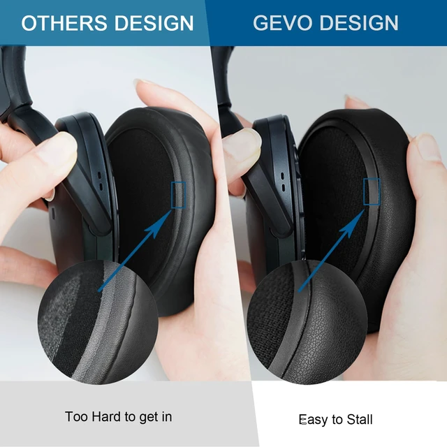Alt view image 6 of 7 - Earpads for Sennheiser HD4.50BT/ HD4.50BTNC/ HD4.50SE, Leather Black Also for HD450BT/ HD450/ HD4.40BT Headphones, Ear Pads Replacement for Sennheiser HD4.30G/ HD4.20S/ HD458BT/ HD400S/ HD350BT
