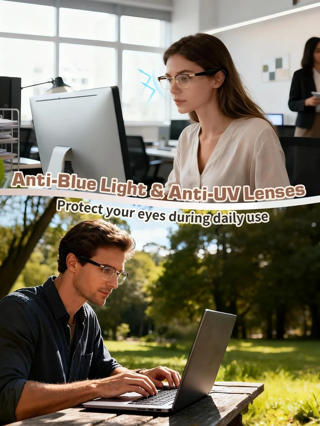 Alt view image 4 of 7 - Bluetooth Glasses for Women & Men, AI Smart Glasses with Translation Open-Ear Speaker Blue Light Blocking Lenses Audio with Bluetooth Speakers for Driving, Travel, Work