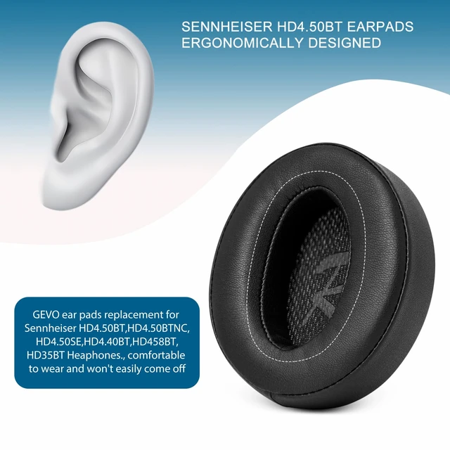 Alt view image 7 of 7 - Earpads for Sennheiser HD4.50BT/ HD4.50BTNC/ HD4.50SE, Leather Black Also for HD450BT/ HD450/ HD4.40BT Headphones, Ear Pads Replacement for Sennheiser HD4.30G/ HD4.20S/ HD458BT/ HD400S/ HD350BT