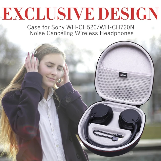 Alt view image 7 of 7 - Case for Sony WH-CH720N/WH-CH520 Noise Canceling Wireless Headphones Gray Hard Carrying Travel Case for Sony WH-CH720N/WH-CH520 Noise Canceling Wireless Headphones