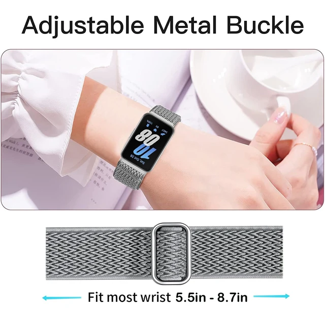 Alt view image 3 of 6 - 3 Pack Elastic Nylon Watch Bands Compatible with Samsung Galaxy Fit 3,Stretchy Adjustable Breathable Replacement Straps Soft Nylon Loop Wristbands for Women Men