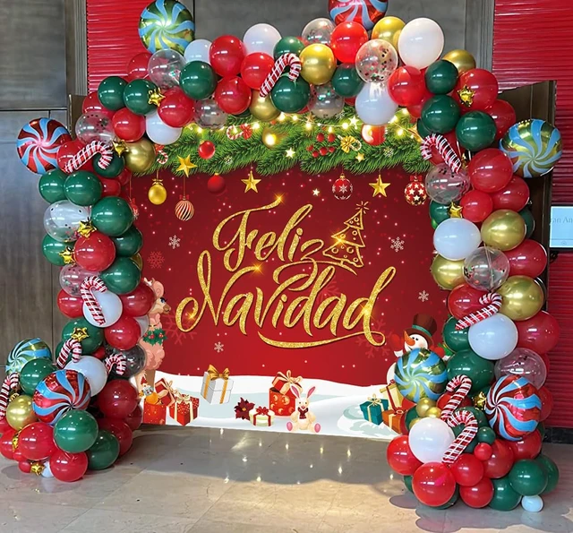 Alt view image 5 of 7 - Feliz Navidad Banner Backdrop Feliz Navidad Christmas Decorations 8x6FT Feliz Navidad Sign for Winter Holiday Party Decorations Supplies Photo Props