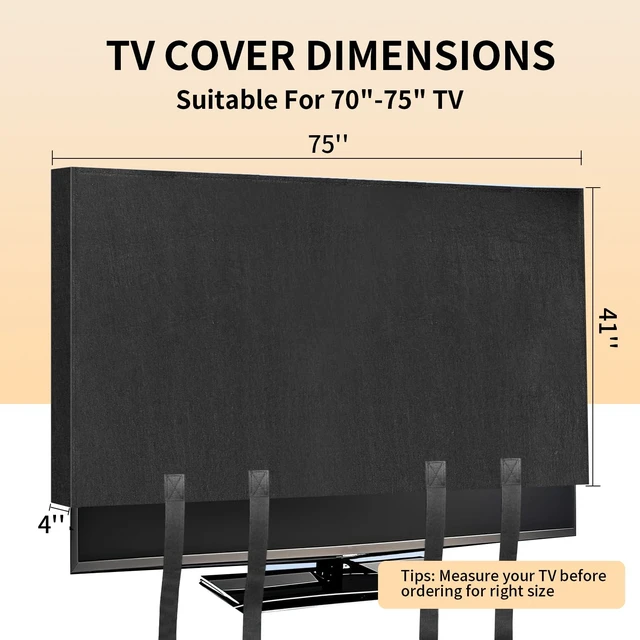 Alt view image 2 of 7 - TV Cover Moving Dust Anti-Scratch TV Screen Cover Fits 70"-75" TV with Bottom Strap for Protection TV Moving Home Renovation Pet Scratch or Other Furniture