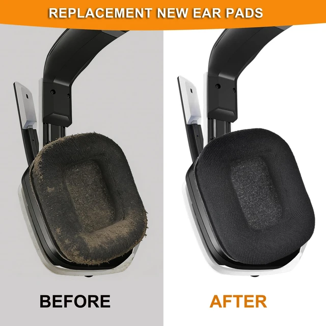 Alt view image 4 of 7 - Replacement A20 Velour Ear Pads and Microphone Foam Cover Ear Cushion Compatible with Astro Gaming A20 Wireless Headset(All Black)