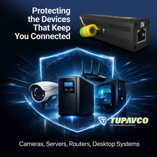 Alt view image 3 of 7 - Ethernet Surge Protector PoE++ Gigabit TP202 For Gigabit & PoE++ use, with up to 1000 Mbps speeds