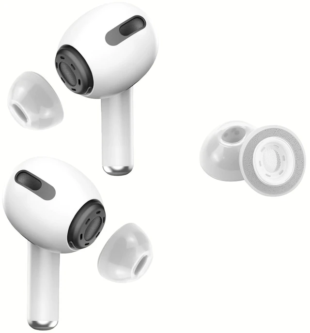 Main image of Memory Foam Ear Tips for AirPods Pro 1st & 2nd Gen - Upgraded Liquid Silicone Rubber, Superior Noise Isolation, Secure Fit & Ultimate Comfort, Fits Charging Case, 1 Pair (Grey Small)
