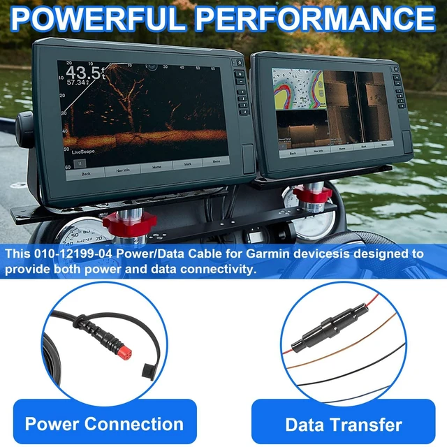 Alt view image 5 of 7 - 4-Pin Power/Data Cable 010-12199-04 Fit for Garmin Striker Echo, Striker Plus, Striker Vivid, Striker 4, Fishfinder, Echomap, 6ft Power Cable with NMEA 0183 Inputs/Outputs