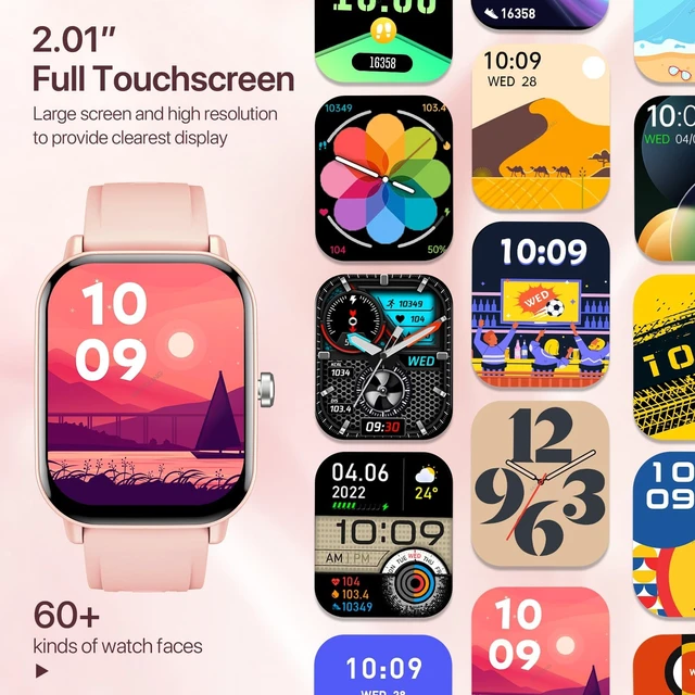 Alt view image 4 of 7 - Smart Watch for Women, 2.01'' Smartwatch with Bluetooth Call, 100+Sport Modes, Sleep Monitoring, IP67 Waterproof, Camera & Music Control for iPhone Android, Fitness Watch with Pedometer