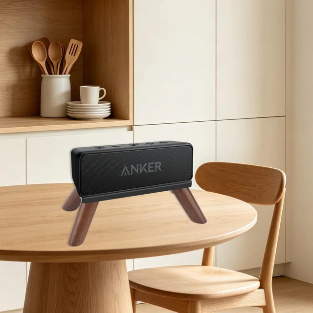 Alt view image 7 of 7 - Speaker Stand Compatible with Anker Soundcore 1/2/3 and Marshall Emberton/Emberton II/Emberton III Portable Speaker-Walnut