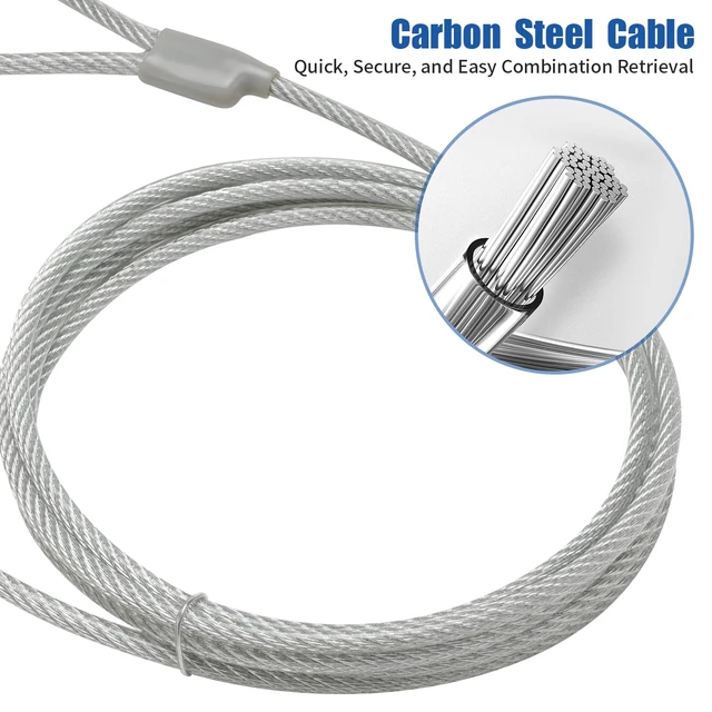 Alt view image 5 of 7 - Laptop Cable Lock, Hardware Security Cable Lock Anti Theft Combination Lock for iPad Tablet Laptop MacBook