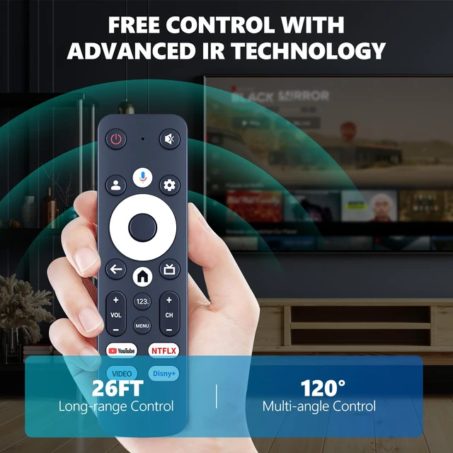 Alt view image 4 of 5 - New GTV-RC-AU Voice Replacement Remote Control for EKO Google TV K320UGT K400UGT K550UGT