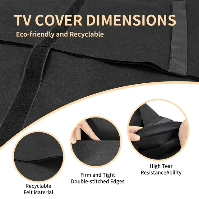 Alt view image 3 of 7 - TV Cover Moving Dust Anti-Scratch TV Screen Cover Fits 70"-75" TV with Bottom Strap for Protection TV Moving Home Renovation Pet Scratch or Other Furniture
