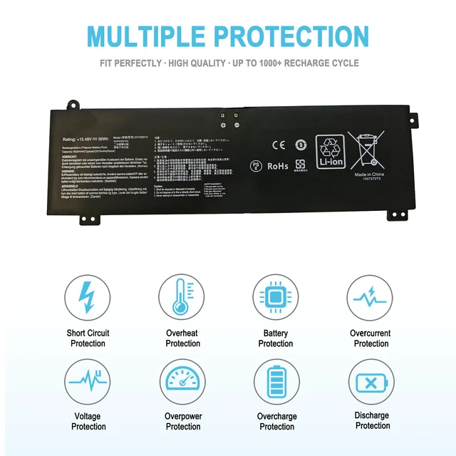 Alt view image 3 of 5 - 56Wh C41N2010 Laptop Battery Replacement for Asus Rog Strix G15 G513IC G513IH G513QC G513QE G17 G713QE Series Notebook 15.48V 3620mAh