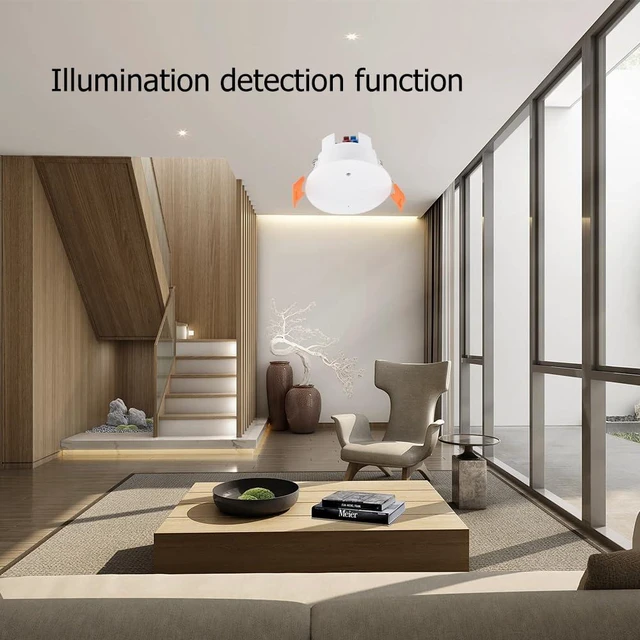 Alt view image 5 of 6 - Presence Sensor, Smart Motion Sensor WiFi 5.8GHz Radar MmWave Presence Sensor Movement Body Motion Sensor with Luminance/Distance Detection 110/220V Ceiling Mount Tuya Smart Life Home