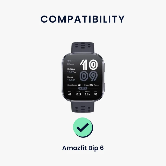 Alt view image 6 of 7 - Strap Compatible with 22mm Amazfit Bip 6 / Bip 5 / GTS 3 / Balance 2 Strap - Silicone and Leather Sport Wristband