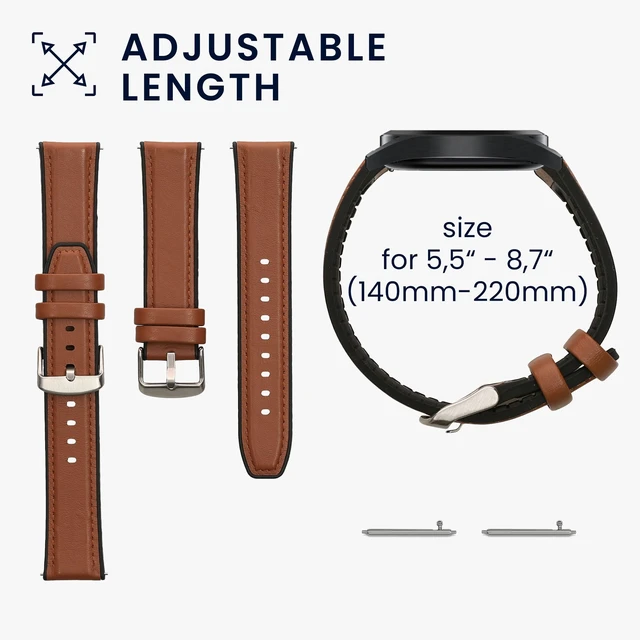 Alt view image 5 of 7 - Strap Compatible with 22mm Amazfit Bip 6 / Bip 5 / GTS 3 / Balance 2 Strap - Silicone and Leather Sport Wristband