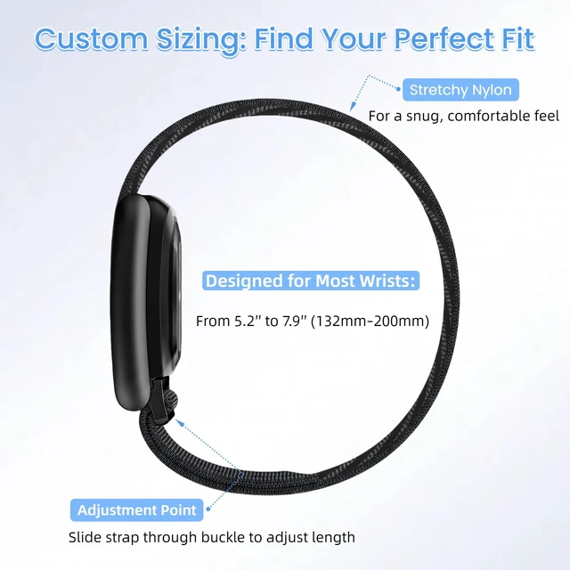 Alt view image 4 of 7 - Nylon Wristband Compatible with Whoop 5.0 One/Peak Breathable, Adjustable, Soft & Lightweight