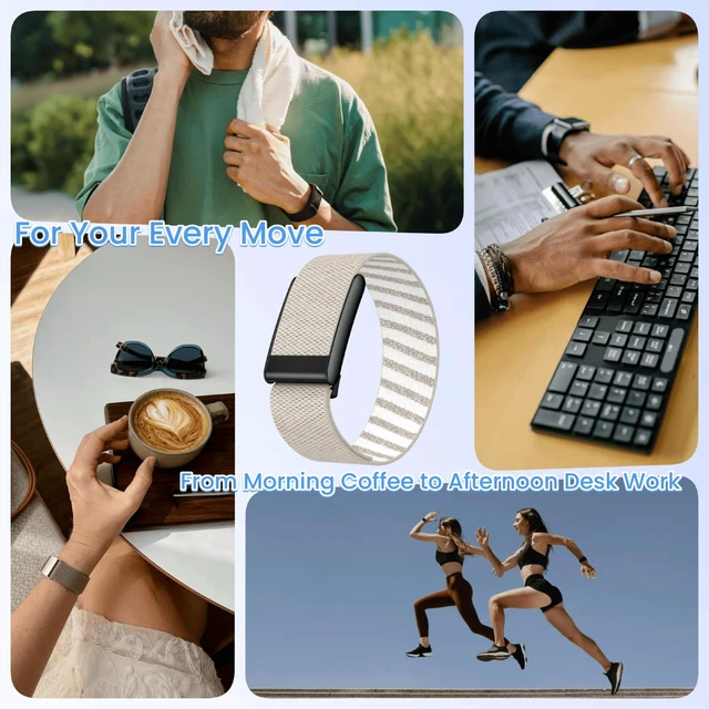 Alt view image 2 of 7 - Nylon Wristband Compatible with Whoop 5.0 One/Peak Breathable, Adjustable, Soft & Lightweight