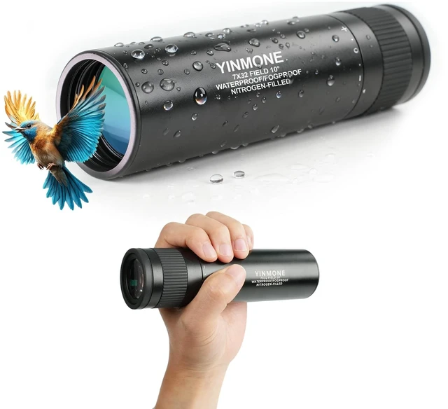 Main image of 7x32 Monocular Telescope for Adults Metal Body IPX7 Waterproof BAK4 FMC Compact Pocket Monocular Bird Watching Hunting Hiking Camping Travel Low Light Vision Heavy Duty Small Gift For Men