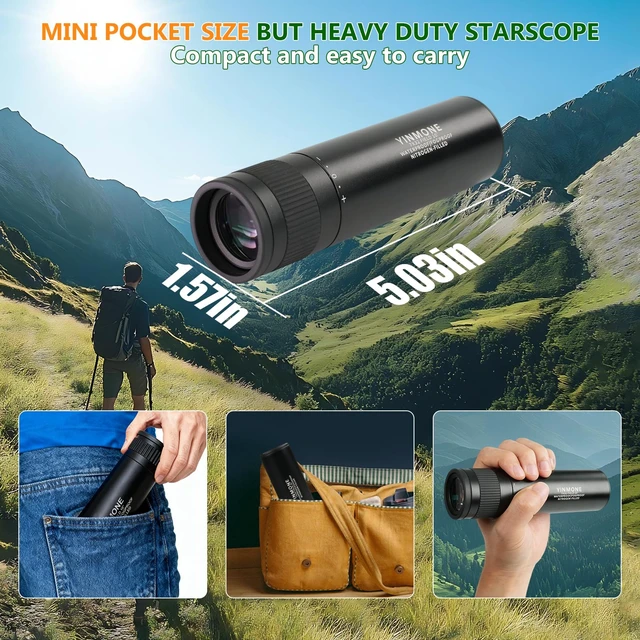 Alt view image 4 of 7 - 7x32 Monocular Telescope for Adults Metal Body IPX7 Waterproof BAK4 FMC Compact Pocket Monocular Bird Watching Hunting Hiking Camping Travel Low Light Vision Heavy Duty Small Gift For Men