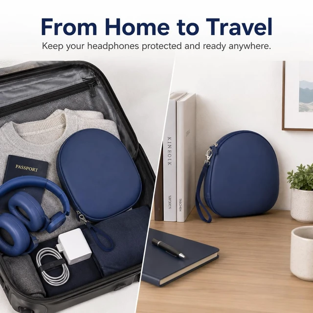 Alt view image 4 of 5 - Headphone Case for JBL Tune 770NC/720BT & Live 770NC/780NC, Blue Hard Shell Headset Case with Accessory Pocket for JBL Wireless Headphones, Commuting and Travel, Box Only