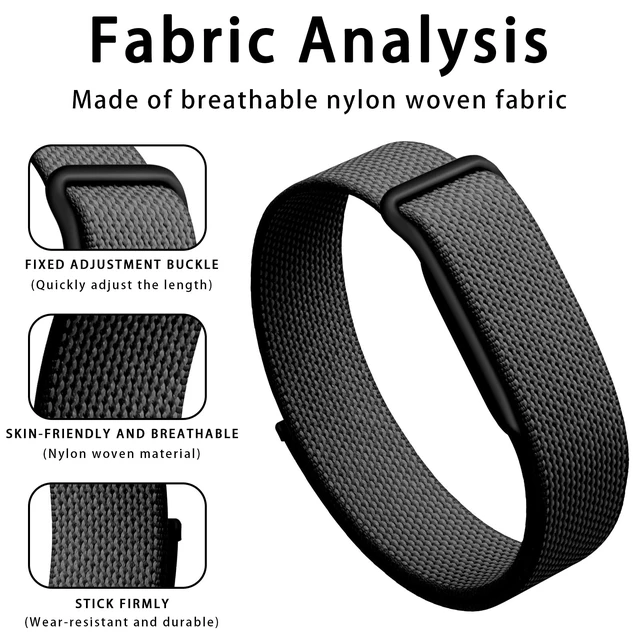 Alt view image 2 of 7 - Nylon Band for Google for Fitbit Air, Breathable Sport Replacement Straps Soft Adjustable Solo Loop Nylon Wristband
