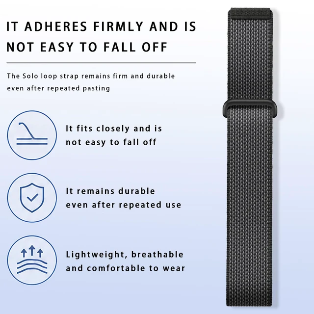 Alt view image 5 of 7 - Nylon Band for Google for Fitbit Air, Breathable Sport Replacement Straps Soft Adjustable Solo Loop Nylon Wristband
