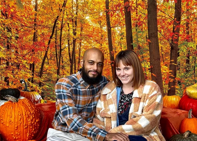 Alt view image 5 of 7 - Autumn Forest Backdrop Maple Leaf Forest Mountain Road Realistic Natural Photography Background Autumn Harvest Birthday Party Decoration 8x6FT