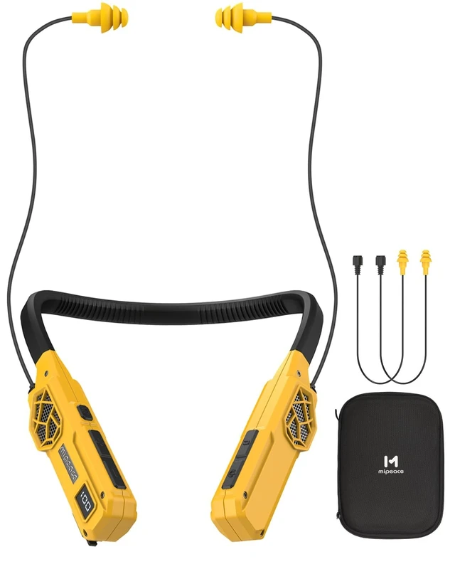 Main image of Neckband Bluetooth Headphones, 2-in-1 Around The Neck Work Headphones-OSHA Approved Earbuds w/Built-in Speakers,ENC,100+Hrs Playtime,4 EQ Modes for Bluetooth Hearing Protection Mowing Safety