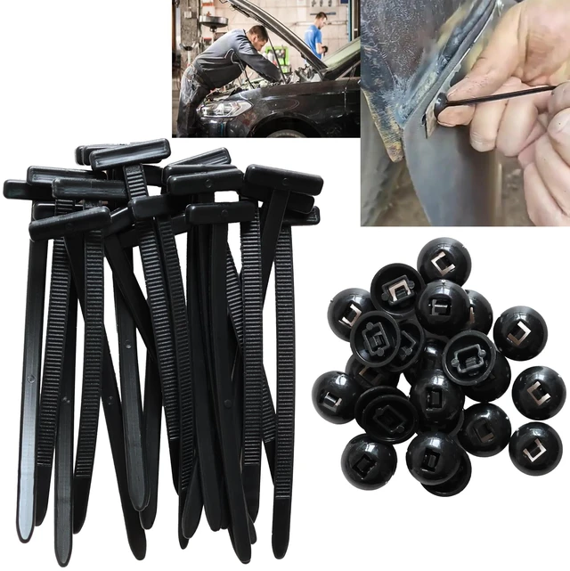 Main image of Heavy Duty Self-Locking Nylon Universal Cable Tie Buckle Kit, Push Mount Zip Ties for Car Repair - Secure Fenders Bumpers Engine Guards Underbody Panels, Black Zipties for Automotive (50)